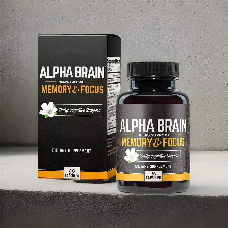Alpha Brain Supplement Memory Focus Daily Cognitive Support 60 Capsules
